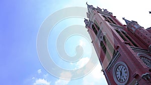 A Pink church at Tan Dinh church in Ho Chi Minh handheld