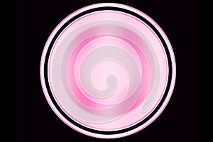 pink circle on black background Abstract art illustration, style similar to a plate or record
