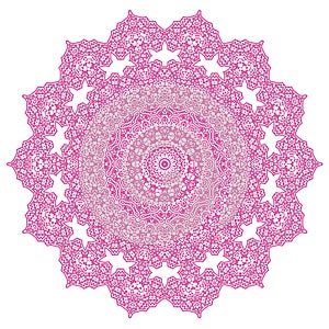 Pink Circle Ornament Isolated