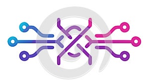 Pink Circuit Lines Technology Connection, vector design Generative AI