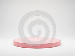 Pink circular platform isolated on white background