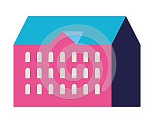 Pink city building vector design