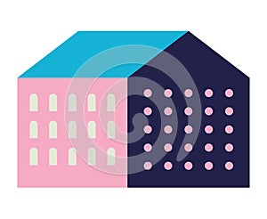 Pink city building vector design