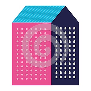 Pink city building vector design