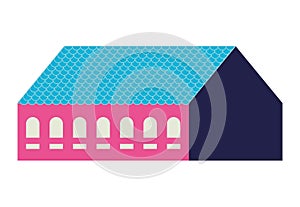 Pink city building vector design