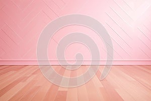 Pink classic wall background with free space, mock up room, pastel colour floor