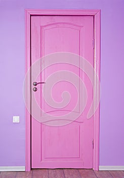 Pink closed door