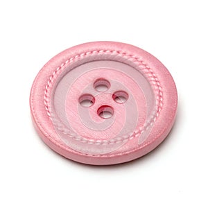 Pink Cloth Button Isolated on White Background