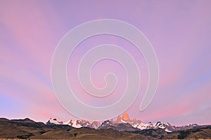 Pink cloud over the Patagonia