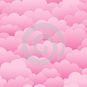 Pink clouds. Vector illustration