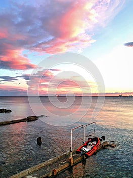 Pink clouds during a Sunset in Livorno