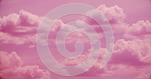 Pink Clouds Timelapse pink Sky Background. Dramatic Magenta Sky With Fluffy Clouds Silhouettes. Pink, Purple Soft Colors
