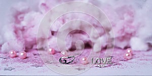 pink clouds wings love glitter wedding decoration powder tulle