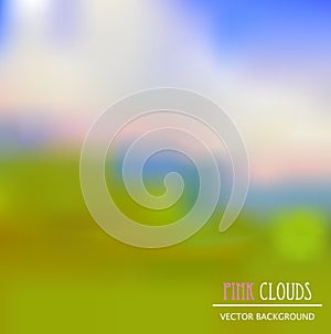 Pink clowds background vector