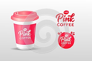 Pink Coffee creative logo concept