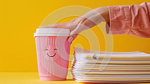 The pink coffee cup.AI generated image