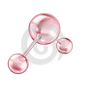 Pink collagen molecule structure vector illustration