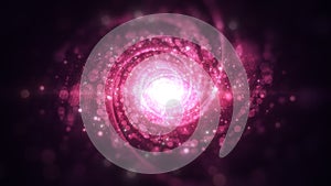 Pink color digital particle dots sparkling, Abstract background for important events, Pink light, Line twist luxury background 3d