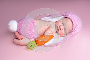 Cute newborn photoshoot, baby in rabbit costum, sweet children photo