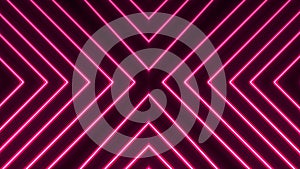 Pink color neon line glowing abstract motion background. Glowing neon light.