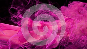 Pink color paint ink drops in water inky cloud swirling smoke alpha 4k ProRes422