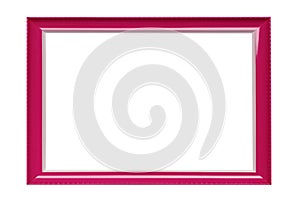 Pink color picture frame on a white background