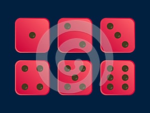 Pink color Vector Dice