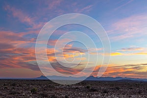 Pink colored clouds at sunset