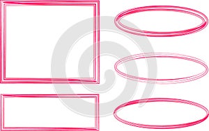pink colored creative frames set