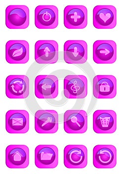 Pink colored glossy web buttons.