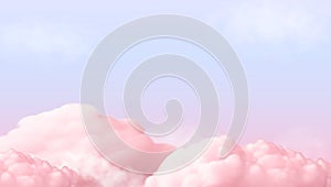 A pink colored sky background. Vector illustration.