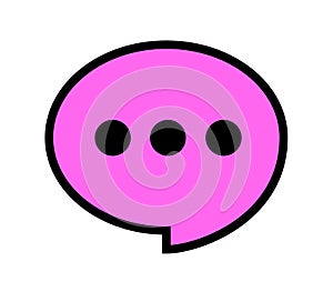 Pink colored speech balloon and bubble as metaphor of sweet talk, compliment and flattery.