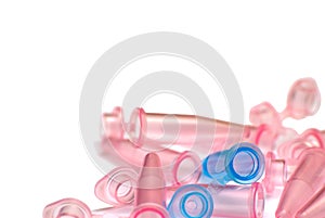 pink colored test tubes