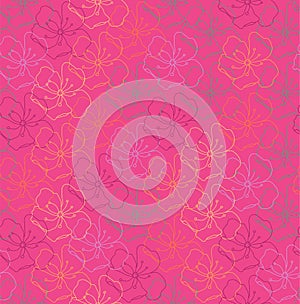 Pink Colorful Floral Pattern Background