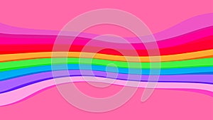 Pink colors and rainbow wave for background, abstract colorful wave line, wallpaper rainbow curve multicolor stripes, rainbow art