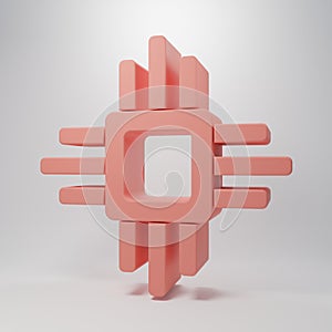 Pink Computer processor with microcircuits CPU icon isolated on pink background. Chip or cpu with circuit board. Micro