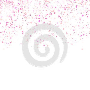 Pink Confetti Pattern Isolated on White Background