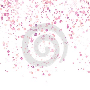 Pink Confetti Pattern Isolated on White Background