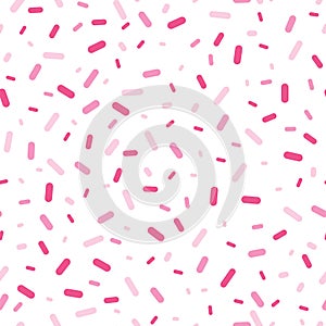 Pink confetti sprinkles seamless pattern.