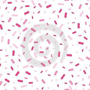 Pink confetti sprinkles seamless pattern. photo