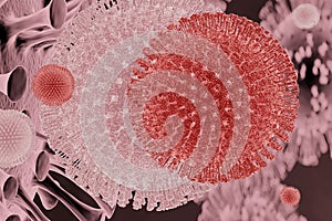 Pink coronavirus cells
