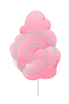 Pink cotton candy isolated on white background