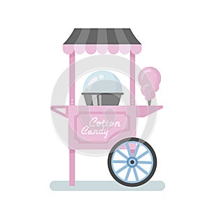 Cotton candy machine flat illustration
