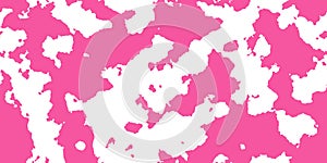 Pink cowhide with white spots as a seamless pattern