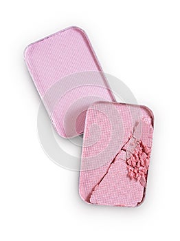 Pink crushed eyeshadow for make up as sample of cosmetic product