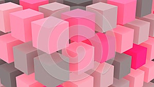 Pink cubes geometric background