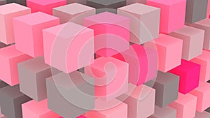 Pink cubes geometric background