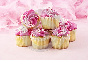 Pink Cupcakes With Sprinkles