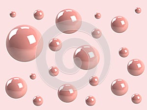 Pink 3d balls on a pink background