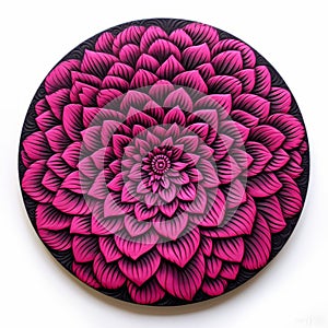 Colorful Woodcarvings: Dahlia 3 2 Black And Pink Paper